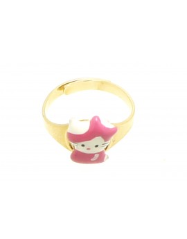 Pierścionek złoty dla dziewczynki Hello Kitty z emalią 1.100g. 585