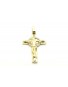 krzyżyk złoty z Panem Jezusem z elementami z białego złota 11.250g. 585 