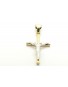 krzyżyk złoty z Panem Jezusem z białego złota 1.050g. 585 