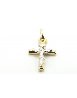 krzyżyk złoty z Panem Jezusem z białego złota 0.850g. 585 