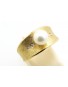 Pierścionek złoty z perłą hodowlaną i brylantami 0,06 H/VS masa 7.600g. 585 z certyfikatem.