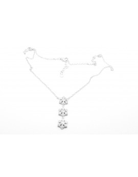 srebrny naszyjnik gwiazd celebrytka śnieżynka z cyrkoniami rodowany 4.200g. 925